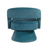 Lessa Swivel Accent Chair | Teal Blue | Round Base | Soft Foam Cushion