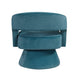 Lessa Swivel Accent Chair | Teal Blue | Round Base | Soft Foam Cushion