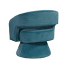 Lessa Swivel Accent Chair | Teal Blue | Round Base | Soft Foam Cushion