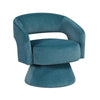 Lessa Swivel Accent Chair | Teal Blue | Round Base | Soft Foam Cushion