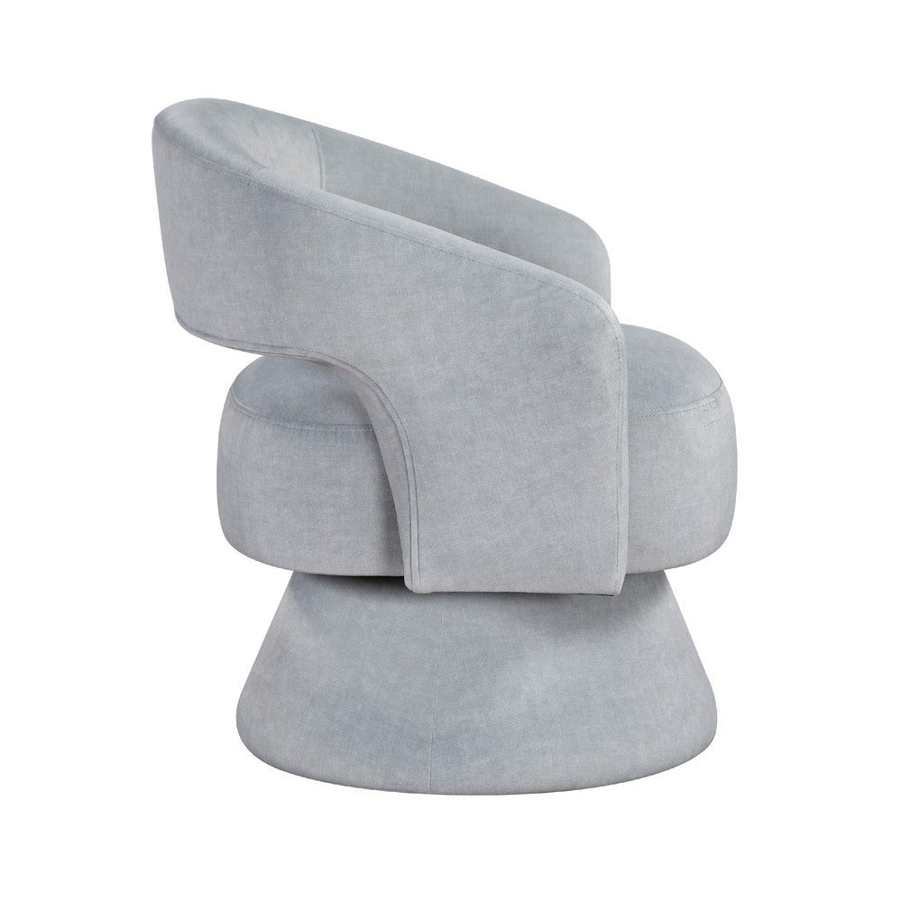 Lessa Swivel Accent Chair | Light Gray Soft Foam Cushion | Round Base BM335973