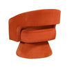 Lessa Swivel Accent Chair | Orange | Round Base | Soft Foam Cushion