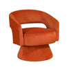 Lessa Swivel Accent Chair | Orange | Round Base | Soft Foam Cushion