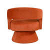 Lessa Swivel Accent Chair | Orange | Round Base | Soft Foam Cushion