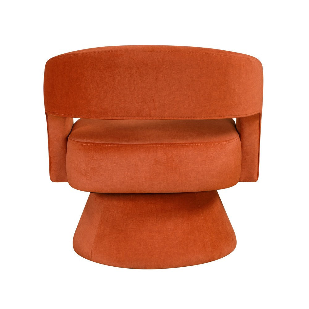 Lessa Swivel Accent Chair | Orange | Round Base | Soft Foam Cushion