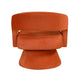 Lessa Swivel Accent Chair | Orange | Round Base | Soft Foam Cushion