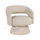 Lessa Swivel Accent Chair | Beige | Round Base | Soft Foam Cushion