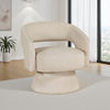 Lessa Swivel Accent Chair | Beige | Round Base | Soft Foam Cushion