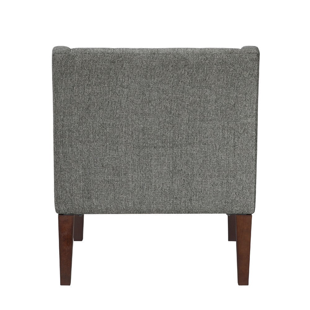Ginna Accent Armchair | Button Tufted Dark Gray Polyester | Brown Legs BM335978