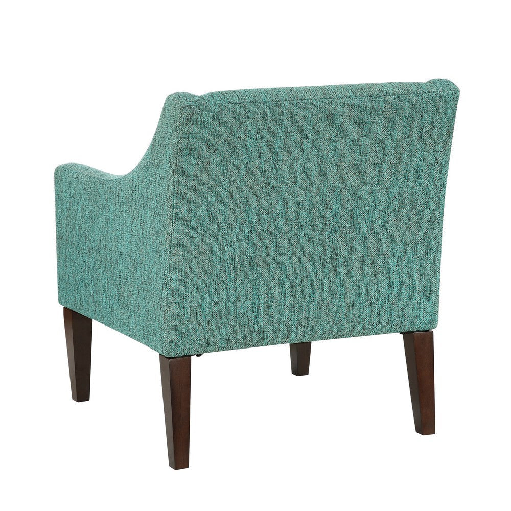 Ginna Accent Armchair | Button Tufted Sea Green Polyester | Brown Legs BM335979