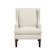 Rossana Accent Wing Armchair | Beige Polyester | Brown Wood | Nailhead BM335981