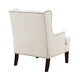 Rossana Accent Wing Armchair | Beige Polyester | Brown Wood | Nailhead BM335981