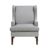 Rossana Accent Wing Armchair | Gray Polyester | Brown Wood | Nailhead BM335983