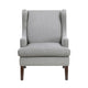Rossana Accent Wing Armchair | Gray Polyester | Brown Wood | Nailhead BM335983