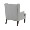 Rossana Accent Wing Armchair | Gray Polyester | Brown Wood | Nailhead BM335983