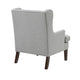 Rossana Accent Wing Armchair | Gray Polyester | Brown Wood | Nailhead BM335983