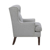Rossana Accent Wing Armchair | Gray Polyester | Brown Wood | Nailhead BM335983