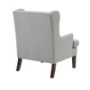 Rossana Accent Wing Armchair | Gray Polyester | Brown Wood | Nailhead BM335983