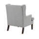 Rossana Accent Wing Armchair | Gray Polyester | Brown Wood | Nailhead BM335983