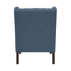 Hosanna Accent Wing Armchair | Button Tufted Blue Polyester | Brown BM335985