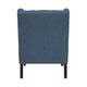 Hosanna Accent Wing Armchair | Button Tufted Blue Polyester | Brown BM335985