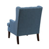 Hosanna Accent Wing Armchair | Button Tufted Blue Polyester | Brown BM335985