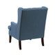 Hosanna Accent Wing Armchair | Button Tufted Blue Polyester | Brown BM335985