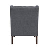 Hosanna Accent Wing Armchair | Button Tufted Dark Gray | Brown BM335986