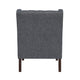 Hosanna Accent Wing Armchair | Button Tufted Dark Gray | Brown BM335986