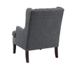 Hosanna Accent Wing Armchair | Button Tufted Dark Gray | Brown BM335986