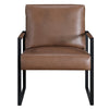 Mackie Accent Armchair | Dark Brown Faux Leather | Black Metal Frame BM335996
