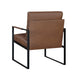 Mackie Accent Armchair | Dark Brown Faux Leather | Black Metal Frame BM335996