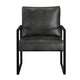 Mackie Accent Armchair | Dark Gray Faux Leather | Black Metal Frame BM335997