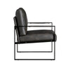 Mackie Accent Armchair | Dark Gray Faux Leather | Black Metal Frame BM335997
