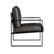 Mackie Accent Armchair | Dark Gray Faux Leather | Black Metal Frame BM335997