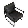 Mackie Accent Armchair | Dark Gray Faux Leather | Black Metal Frame BM335997
