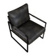 Mackie Accent Armchair | Dark Gray Faux Leather | Black Metal Frame BM335997