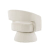Rayne Swivel Accent Chair | Ivory Corduroy | Round Metal Swivel Base BM335998