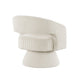 Rayne Swivel Accent Chair | Ivory Corduroy | Round Metal Swivel Base BM335998