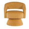 Rayne Swivel Accent Chair | Yellow Corduroy | Round Metal Swivel Base BM336001