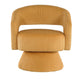 Rayne Swivel Accent Chair | Yellow Corduroy | Round Metal Swivel Base BM336001