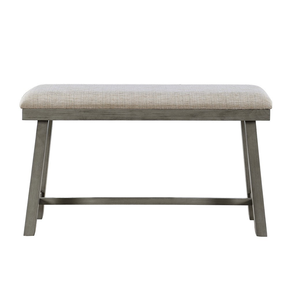 Anab Counter Height Bench | Foam Cushioned Polyester | Gray Wood BM336003