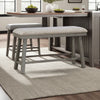 Anab Counter Height Bench | Foam Cushioned Polyester | Gray Wood