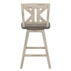 Ati Swivel Counter Height Chair Set of 2 | X Back White Wood | Gray BM336007