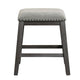 Tuna Counter Height Stool Set of 2 | Chenille | Nailhead | Gray Wood BM336008
