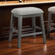 Tuna Counter Height Stool Set of 2 | Chenille | Nailhead | Gray Wood