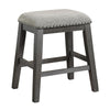 Tuna Counter Height Stool Set of 2 | Chenille | Nailhead | Gray Wood