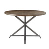 Fena Dining Table | Round 45’’ Brown Wood Top | Gray Metal Star Base BM336009