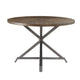 Fena Dining Table | Round 45’’ Brown Wood Top | Gray Metal Star Base BM336009