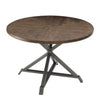 Fena Dining Table | Round 45" Brown Wood Top | Gray Metal Star Base